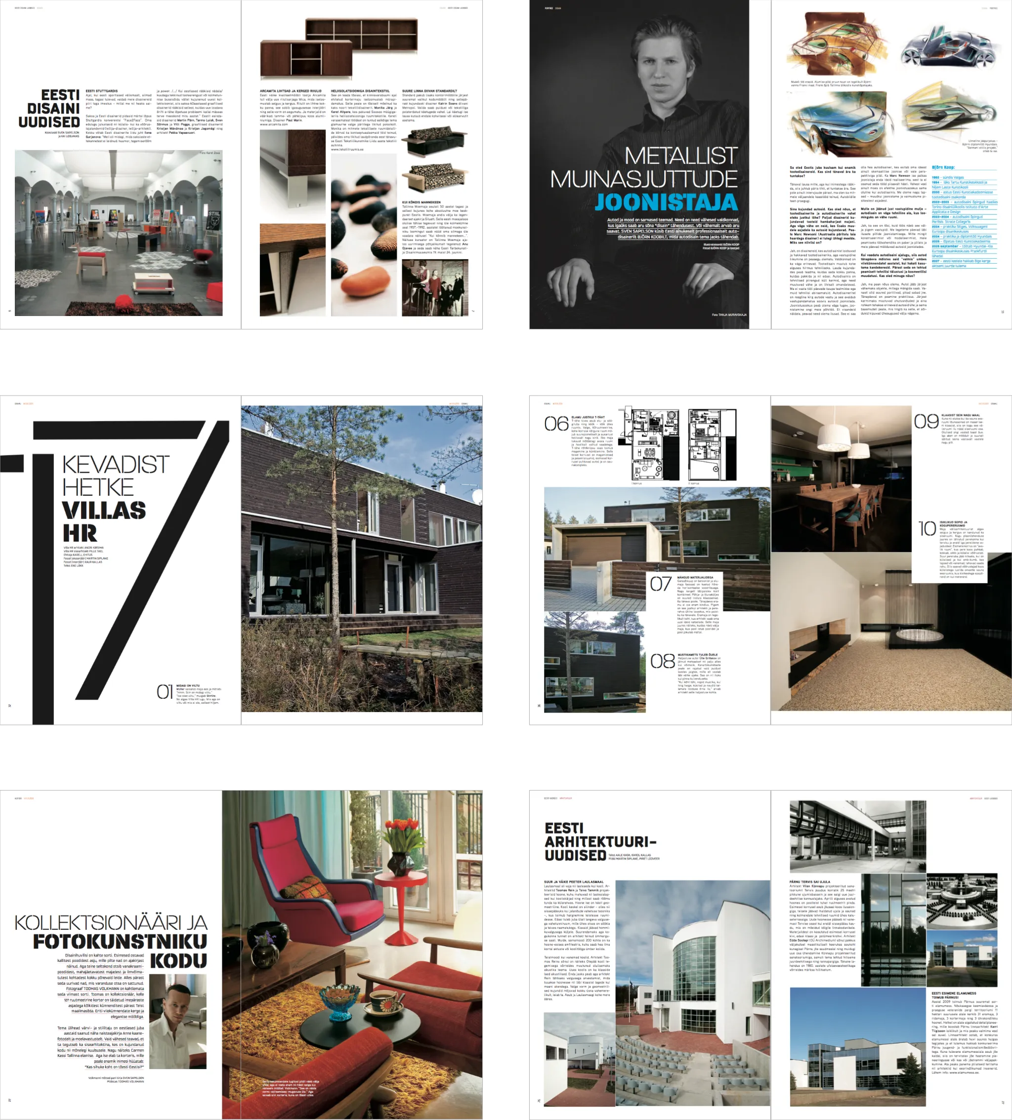 Example layouts from May 2007 issue. Design by Martin Rae. Ruum magazine layout examples